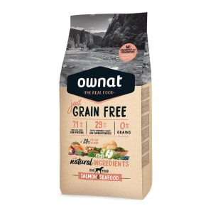 Ownat Just Grain Free con Salmón y Mariscos para perros - 3 Kg