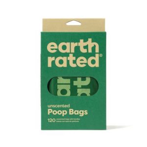 Earth Rated Bolsas Sin Perfume con asas para heces de perro - 1x120 bolsas