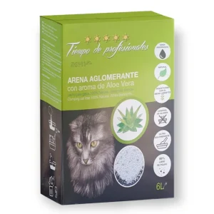 Tiempo de Profesionales Arena para Gatos Aglomerante con aroma a Aloe Vera 6L