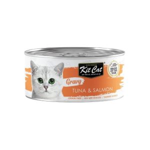 Kit Cat Lata de Atún con Salmón en Salsa para gatos - 24 uds.
