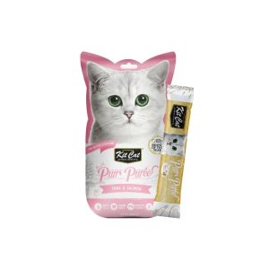 Kit Cat PurrPurée Snack de Atún y Salmón para gatos