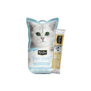 Kit Cat PurrPurée Snack de Pollo y Pescado Ahumado para gatos - PACK 12 uds.