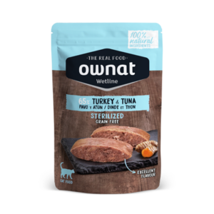 Ownat Wetline Esterilizado Pavo y Atún comida húmeda para gatos