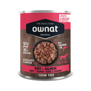 Ownat Wetline Carne y Salmón comida humeda para perros