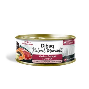 Dibaq Natural Moments 5 Star Esterilizado Ternera con Papaya comida húmeda para gatos