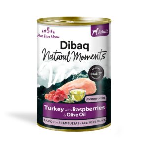 Dibaq Natural Moments Adulto Pavo con Frambuesa comida húmeda para perros