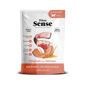 Dibaq Sense Bocaditos en Salsa Pollo con Salmón Snack para gatos
