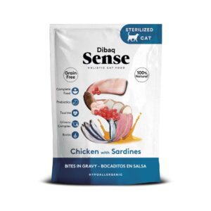 Dibaq Sense Bocaditos en Salsa Pollo con Sardinas Snack para gatos