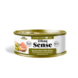 Dibaq Sense Esterilizado Cerdo Ibérico con Aceitunas comida húmeda para gatos
