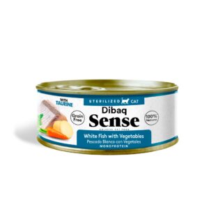 Dibaq Sense Esterilizado Pescado Blanco con Vegetales comida humeda para gatos