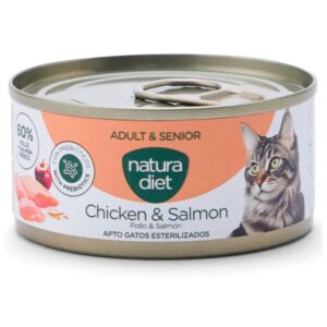 Natura Diet Pate Pollo & Salmon Adult Senior para gatos