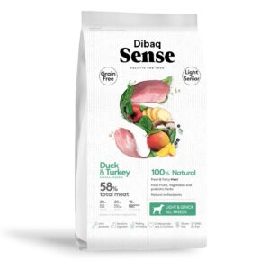 Dibaq Sense Grain Free Pato y Pavo Light o Senior pienso para perros