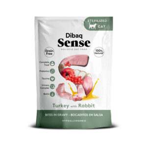 Dibaq Sense Bocaditos en Salsa de Pavo con Conejo Snack para gatos